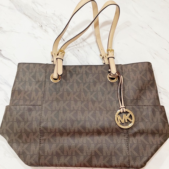 Brown and Tan Michael Kors Tote Purse - Picture 2 of 11